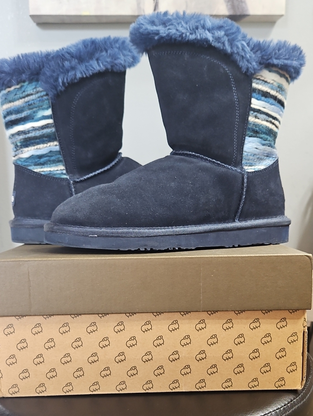 Cozy Navy Faux Fur Lined Women's LAMO Winter Boots
